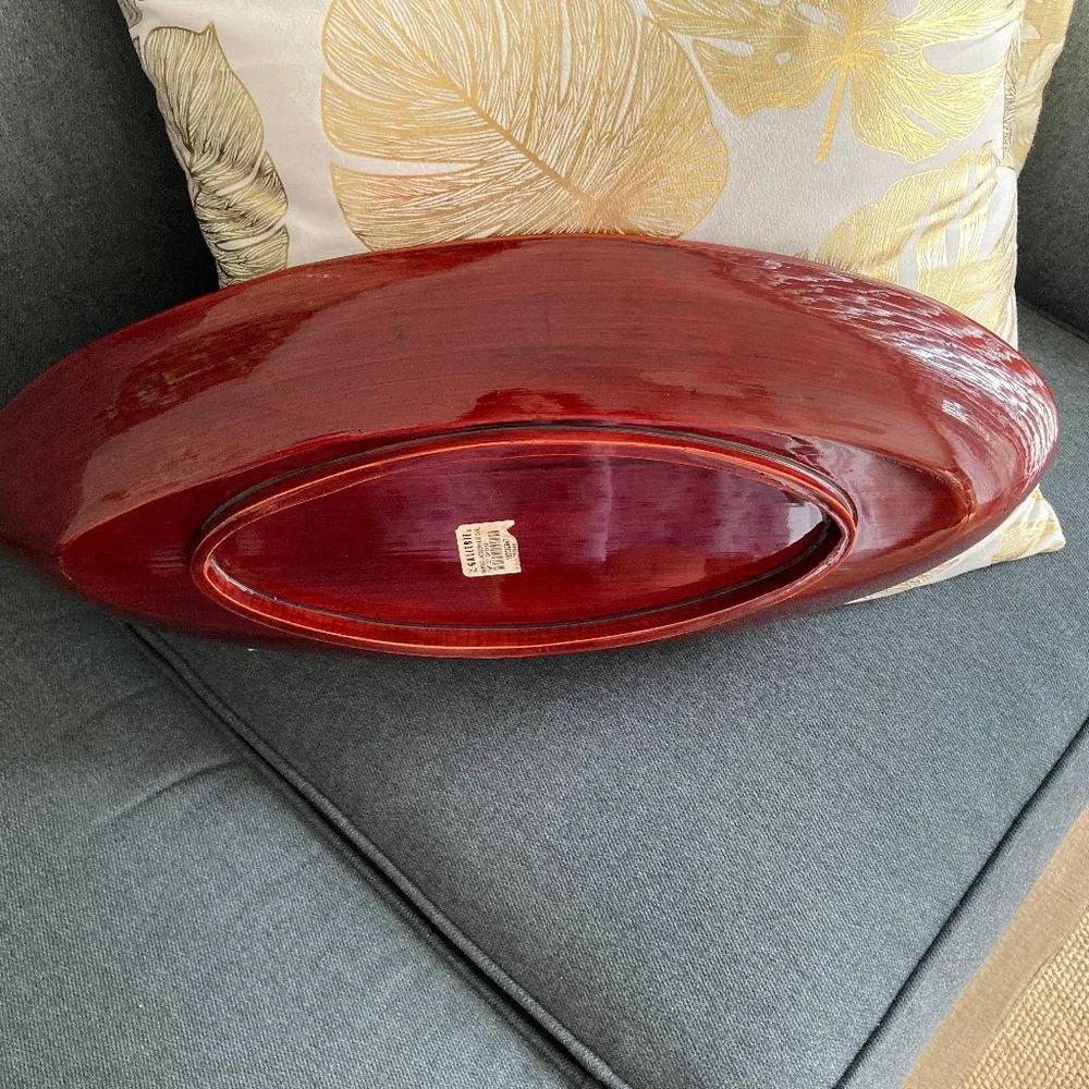 Z Gallerie Oval Bamboo Laquered Tray/Platter